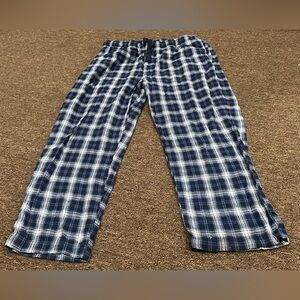 Fruit of the Loom Men's Plaid Joggers - Navy and White